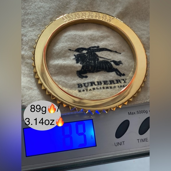 BURBERRY Gold Gear CUFF Bracelet🔥w/box & Dustbag! RARE🔥Made in Italy🇮🇹EUC!🎁 - Picture 12 of 14